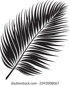 A stunning single palm leaf silhouette, symbolizing tropical beauty and serenity. This elegant design brings a refreshing, nature-inspired vibe.