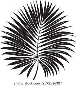 A stunning single palm leaf silhouette, symbolizing tropical beauty and serenity. This elegant design brings a refreshing, nature-inspired vibe.