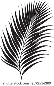 A stunning single palm leaf silhouette, symbolizing tropical beauty and serenity. This elegant design brings a refreshing, nature-inspired vibe.