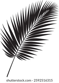 A stunning single palm leaf silhouette, symbolizing tropical beauty and serenity. This elegant design brings a refreshing, nature-inspired vibe.