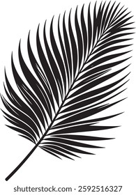 A stunning single palm leaf silhouette, symbolizing tropical beauty and serenity. This elegant design brings a refreshing, nature-inspired vibe.