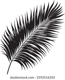 A stunning single palm leaf silhouette, symbolizing tropical beauty and serenity. This elegant design brings a refreshing, nature-inspired vibe.