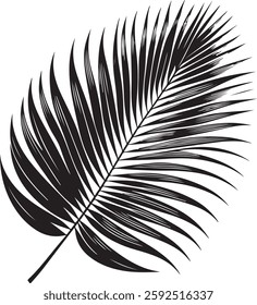 A stunning single palm leaf silhouette, symbolizing tropical beauty and serenity. This elegant design brings a refreshing, nature-inspired vibe.