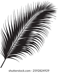 A stunning single palm leaf silhouette, symbolizing tropical beauty and serenity. This elegant design brings a refreshing, nature-inspired vibe.