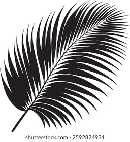 A stunning single palm leaf silhouette, symbolizing tropical beauty and serenity. This elegant design brings a refreshing, nature-inspired vibe.