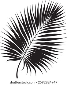 A stunning single palm leaf silhouette, symbolizing tropical beauty and serenity. This elegant design brings a refreshing, nature-inspired vibe.