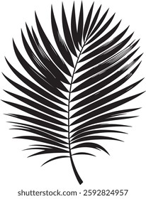 A stunning single palm leaf silhouette, symbolizing tropical beauty and serenity. This elegant design brings a refreshing, nature-inspired vibe.