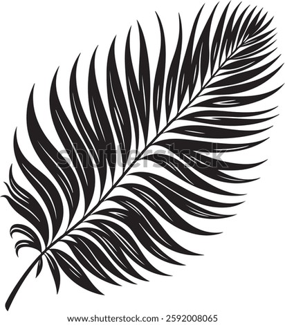 A stunning single palm leaf silhouette, symbolizing tropical beauty and serenity. This elegant design brings a refreshing, nature-inspired vibe.