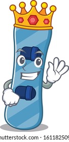 A stunning of snowboard stylized of King on cartoon mascot style