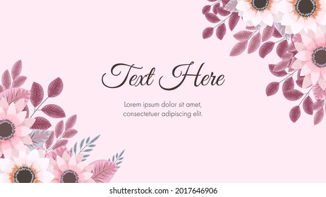 Stunning spring floral background template with tender flowers, leaves, vines. Romantic design for natural cosmetics, feminine luxury perfume, women product packaging, greeting card