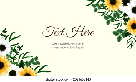 Stunning spring floral background template with tender flowers, leaves, vines. Romantic design for natural cosmetics, feminine luxury perfume, women product packaging, greeting card
