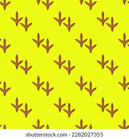 Stunning square tile with a cheerful animal drawing. Seamless pattern with footprint on pear background. Design for a set of stickers with animals illustrations.