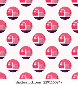 Stunning square tile featuring a whimsical food drawing. Seamless pattern with sink on linen background. Design for websites to make them look professional and organized.
