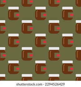 Stunning square tile featuring a whimsical food drawing. Seamless pattern with butter on umber background. Design for product packaging to make it memorable.
