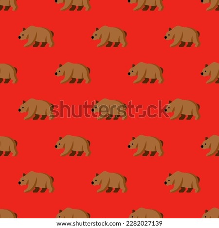 Stunning square tile featuring a whimsical animal drawing. Seamless pattern with bear on lust background. Design for a brochure with an animal icon.