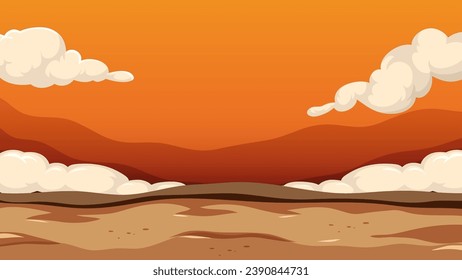 A stunning sunset over a desert landscape