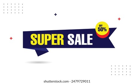 Stunning Super Sale 50% Off webinar template design with a clean white background perfect for grabbing attention and driving conversions!