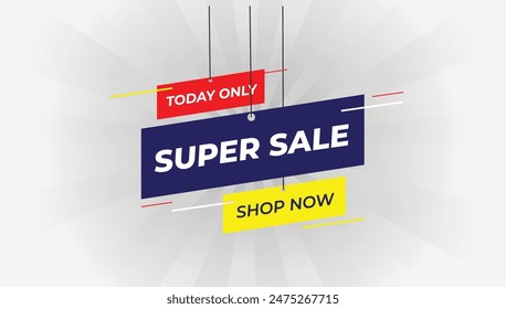 Stunning super sale vector art with a sleek white background, perfect for eye-catching promotional designs.