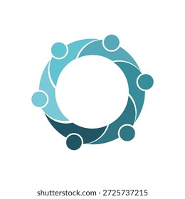 Um logotipo impressionante do gradiente azul-petróleo simbolizando trabalho em equipe e conexão, perfeito para projetos de marca e design corporativos
