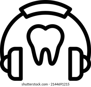 A stunning tooth mascot character concept wearing headphone