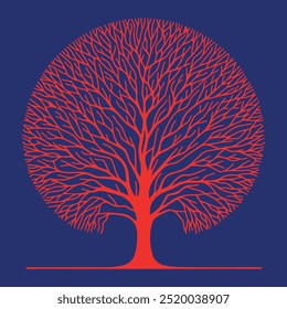 Stunning tree illustration featuring natural details, ideal for environmental graphics, peaceful backgrounds, and organic-inspired artwork.