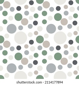 Atemberaubende, trendige, nahtlose Muster farbiger Bälle in einem einfachen, flachen Stil. Für Kinderbekleidung, modische Stoffe, Innendekoration, Hintergründe, Postkarten und Vorlagen, Verpackungen, Papier