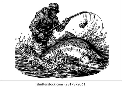 Stunning Trout fish illustration in EPS format. Perfect for your creative projects, High-quality vector file