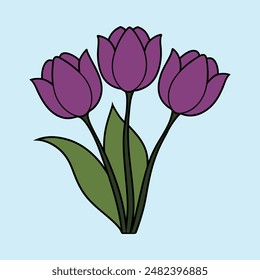 A stunning tulip flower vector illustration perfect for logos, t-shirts, or any creative project