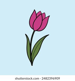 A stunning tulip flower vector illustration perfect for logos, t-shirts, or any creative project