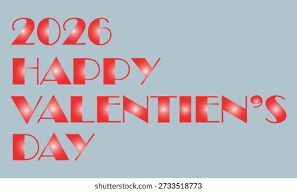 Stunning Valentine's Day text in bold red letters for love and romance
