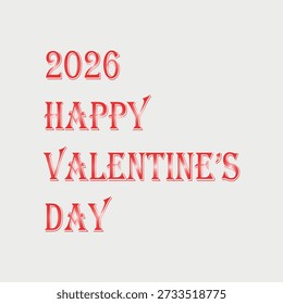 Stunning Valentine's Day text in bold red letters for love and romance