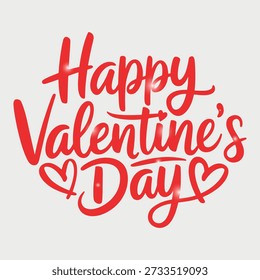 Stunning Valentine's Day text in bold red letters for love and romance