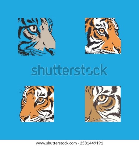 Stunning vector artwork featuring a close-up of a tiger's eyes, showcasing detailed fur texture and a lifelike expression.