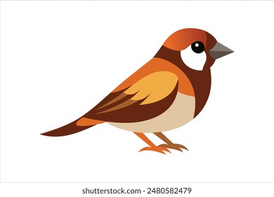 A stunning vector artwork illustration featuring a beautiful sparrow bird.