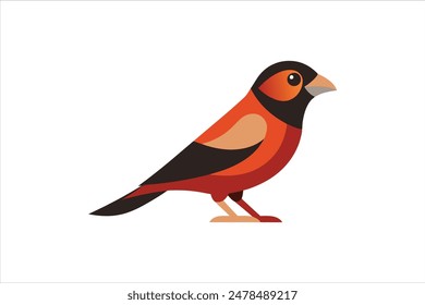 Stunning vector artwork illustration of a Grosbeak bird, capturing its vibrant colors and distinctive features in exquisite detail. Perfect for nature enthusiasts and design projects alike.