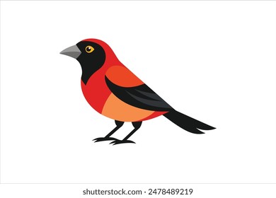 Stunning vector artwork illustration of a Grosbeak bird, capturing its vibrant colors and distinctive features in exquisite detail. Perfect for nature enthusiasts and design projects alike.