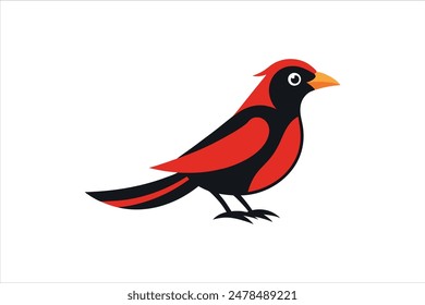 Stunning vector artwork illustration of a Grosbeak bird, capturing its vibrant colors and distinctive features in exquisite detail. Perfect for nature enthusiasts and design projects alike.