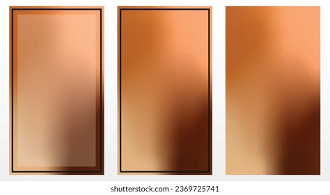 Gradiente suave de bronce. Borroso fondo abstracto con marco. Mezcla nítida de gradiente dorado brillante Holográfico. Textura suave. Hermoso vector natural.