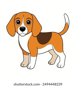 Eine atemberaubende Vektorillustration eines Beagle-Hundes