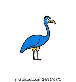 Stunning vector illustration of a cassowary bird, perfect for adding a touch of exotic wildlife and tropical charm to your designs and projects