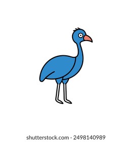 Stunning vector illustration of a cassowary bird, perfect for adding a touch of exotic wildlife and tropical charm to your designs and projects