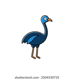 Stunning vector illustration of a cassowary bird, perfect for adding a touch of exotic wildlife and tropical charm to your designs and projects