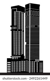 Stunning vector silhouette of Singapore's tallest buildings and iconic skyline. Ideal for travel brochures, promotional materials, digital art projects, and city-themed designs.