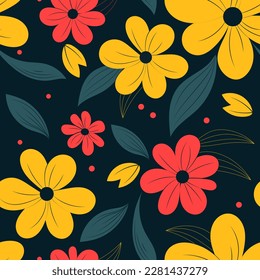 A stunning vector wallpaper featuring a beautiful floral pattern in rich, dark colors. Perfect for adding a touch of drama and sophistication to any room.