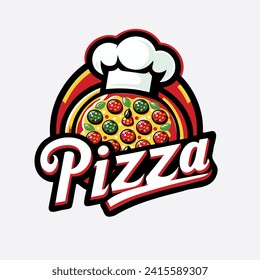 Impresionante y vibrante logo de la pizza ondulada con extraordinarios gráficos animados.