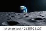 Stunning View of Earth from the moon Surface