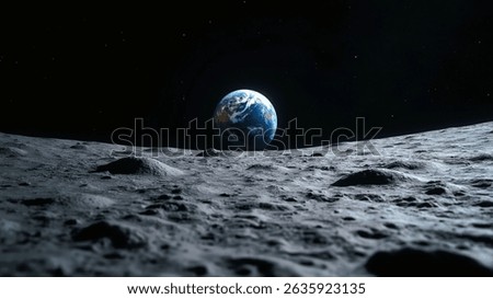 Stunning View of Earth from the moon Surface