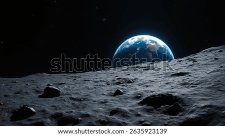 Stunning View of Earth from the moon Surface