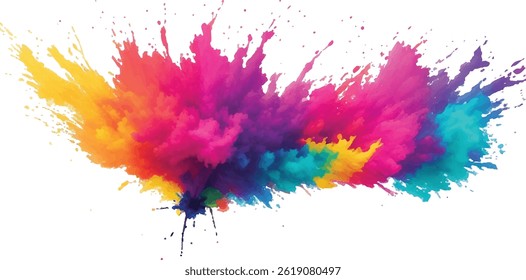 Stunning Watercolor Streaks, Stains, and Explosive Splashes in Vivid, Radiant Colors, Layered with Bold Brush Strokes and Set on a Clean White Background for a Modern, Artistic Impact.
