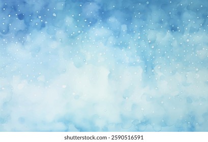 A stunning watercolor vector background filled with soft blue shades and delicate splashes of color creates an abstract effect. Ideal for various artistic and design projects